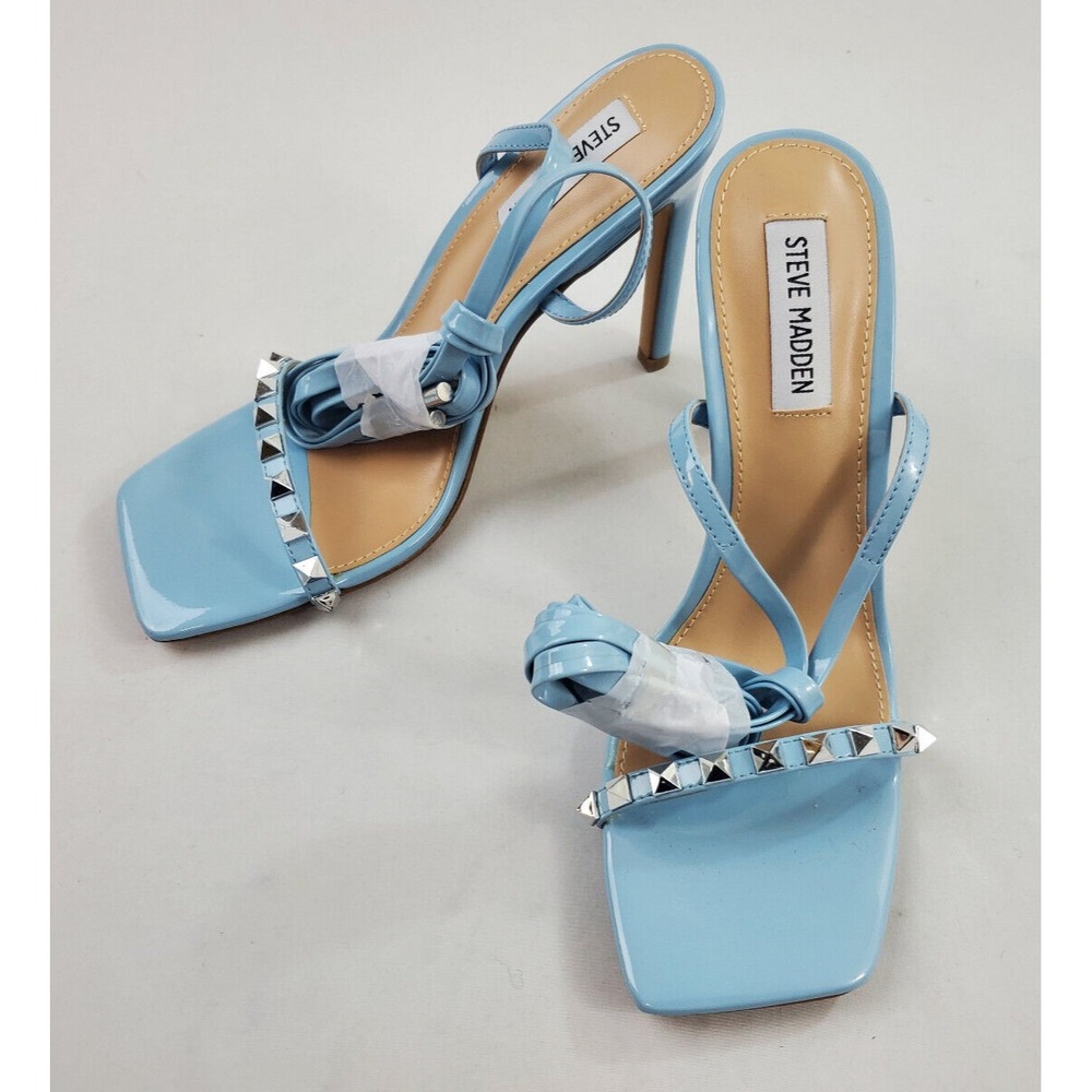 Steve Madden Underate Blue Studded Lace Up Stiletto Heels UNDE03S1 Womens 8.5M